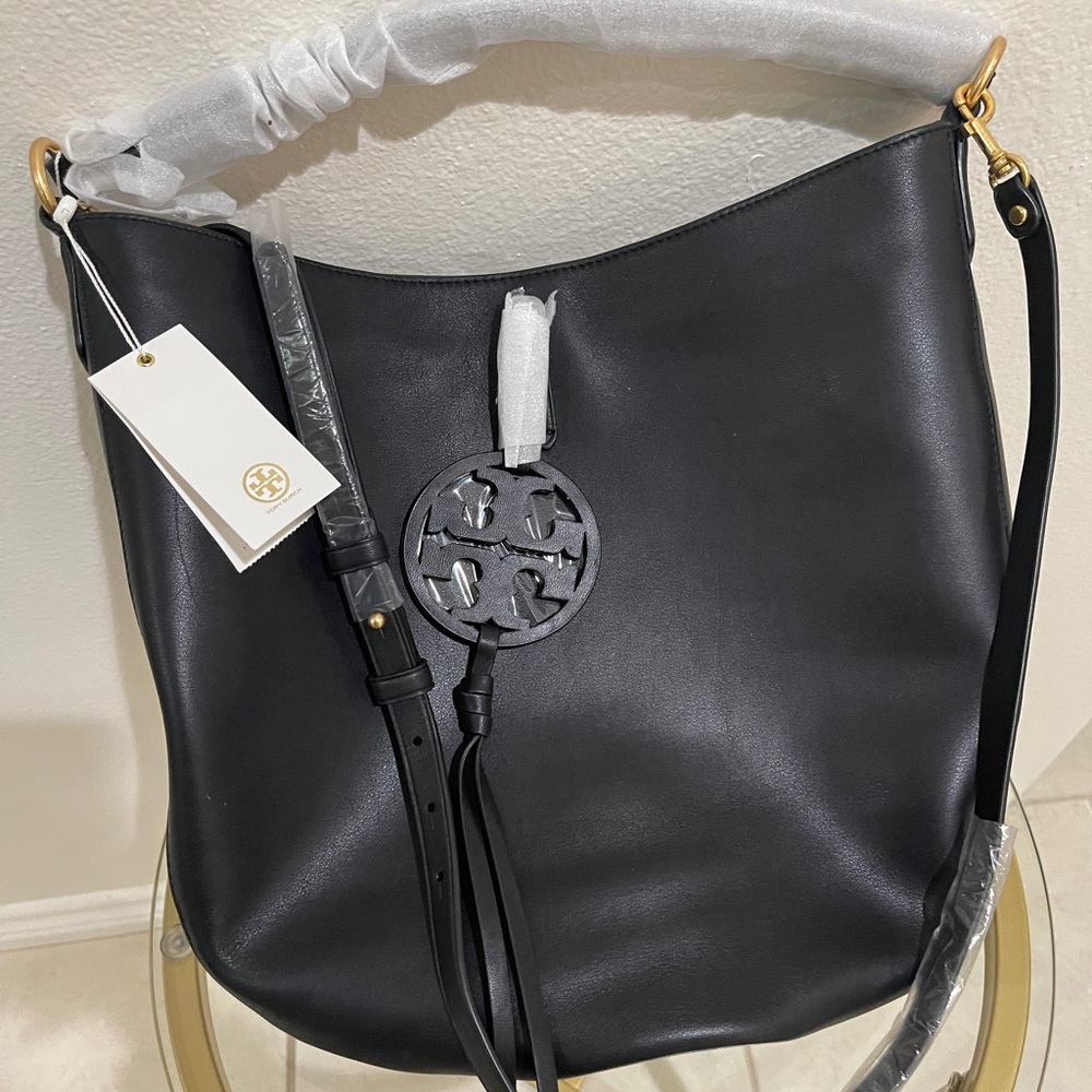 TORY BURCH : MILLER METAL LOGO SLOUCHY HOBO NWT!